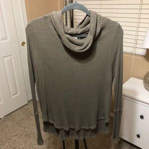 Paper Crane Waffle Knit Cowl Neck Top